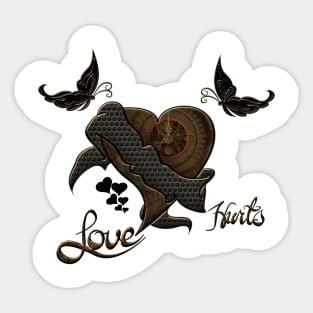 Wonderful elegant steampunk heart with butterflies Sticker